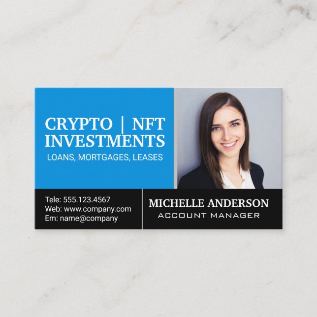 Business Woman Smiling | Corporate Finance Business Card (Front)