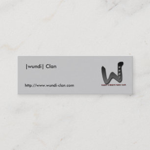 business wundi Clan, http://www.wundi-clan.com Mini Business Card