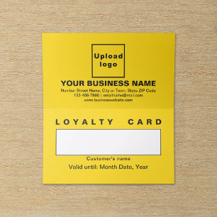 Business Yellow Folded Loyalty Card
