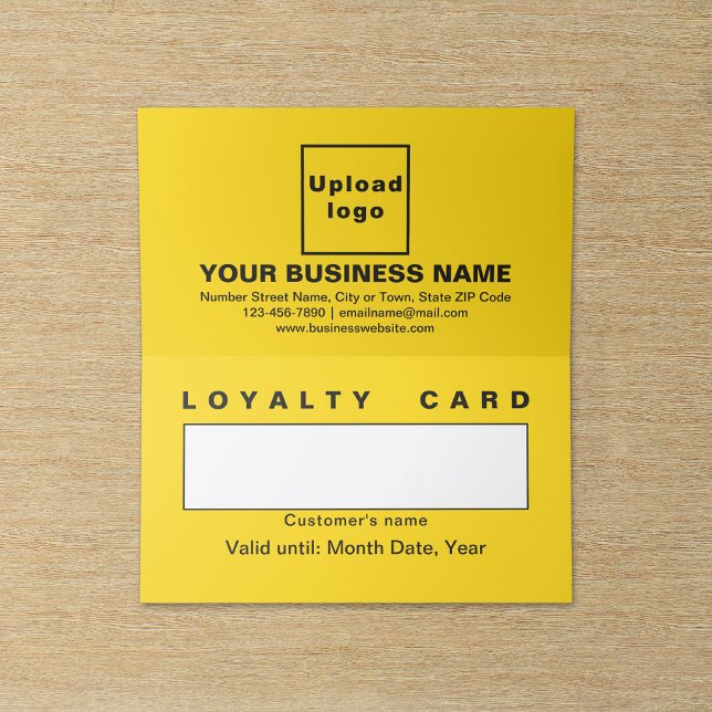 Business Yellow Folded Loyalty Card (Business yellow folded loyalty card.)