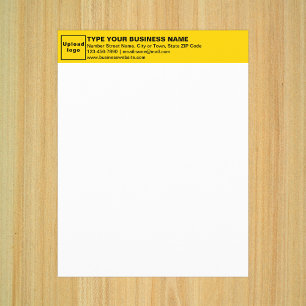 Business Yellow Letterhead on Paper Sheet