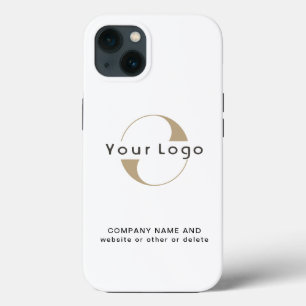 Business Your logo here Clean Simple Minimal White iPhone 13 Case