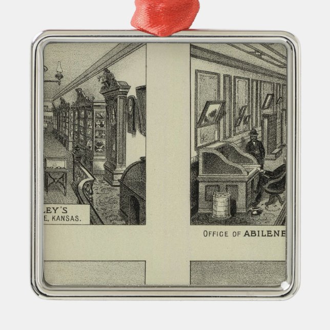 Businesses and Residences, Abilene, Kansas Metal Tree Decoration (Front)