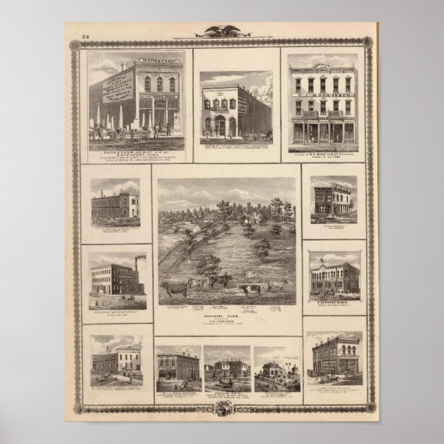 Businesses in Charles City, Davenport Poster (Front)