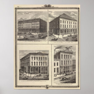 Businesses in East Des Moines and Des Moines, Iowa Poster