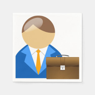 Businessman And Briefcase Paper Napkins