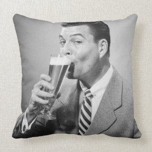 Businessman Drinking Beer Cushion