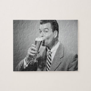 Businessman Drinking Beer Jigsaw Puzzle
