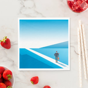 Businessman Looking Towards Future Path Napkin