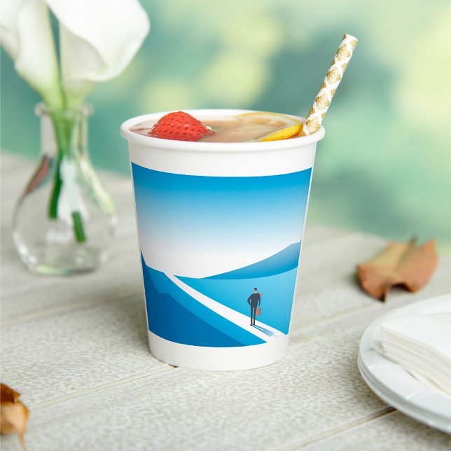 Businessman Looking Towards Future Path Paper Cups (Creator Uploaded)