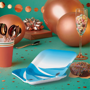 Businessman Looking Towards Future Path Paper Plate