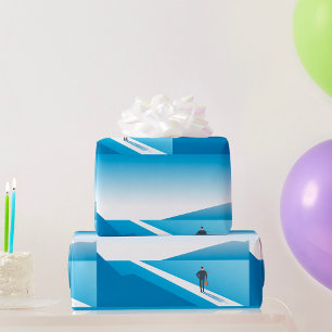 Businessman Looking Towards Future Path Wrapping Paper