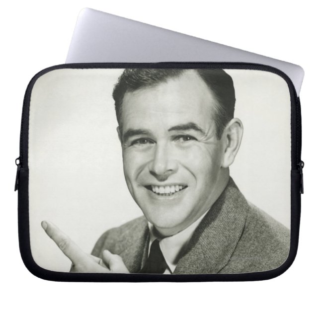 Businessman Pointing Laptop Sleeve (Front)