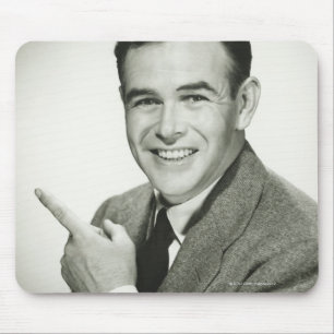 Businessman Pointing Mouse Pad