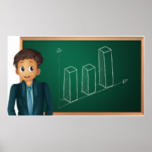 Businessman Presenting Growth Bar Chart
