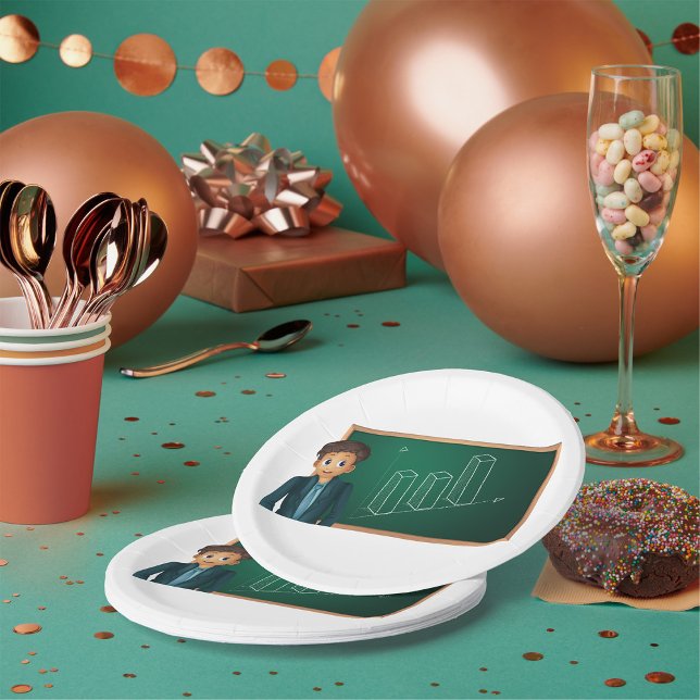 Businessman Presenting Paper Plates (Creator Uploaded)