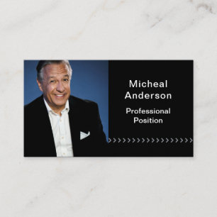 Businessman Professional Modern Photo Black Business Card