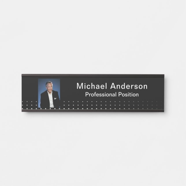 Businessman Professional Modern Photo Black  Door Sign (Front)