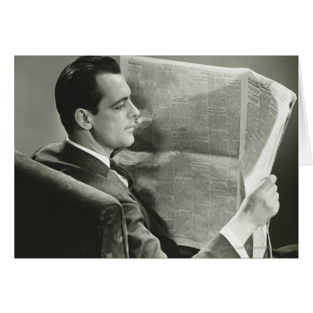 Businessman Reading the Newspaper (Front Horizontal)