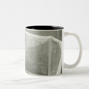 Businessman Reading the Newspaper Two-Tone Coffee Mug