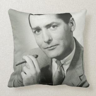 Businessman Smoking Cigar Cushion