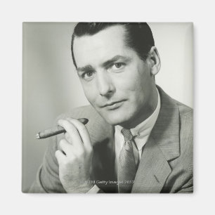 Businessman Smoking Cigar Magnet