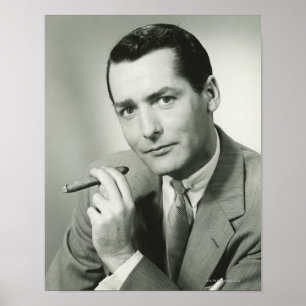 Businessman Smoking Cigar Poster