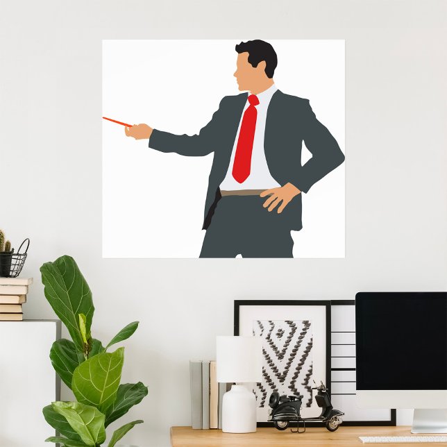 Businessman With Pointer In A Suit Poster (Creator Uploaded)
