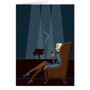 Businesswoman Smoking Cigar