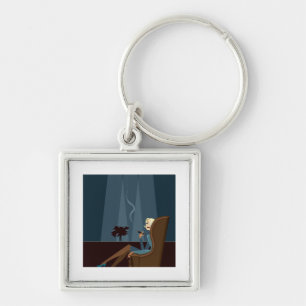 Businesswoman Smoking Cigar Key Ring