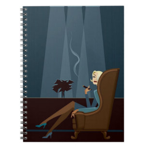 Businesswoman Smoking Cigar Notebook