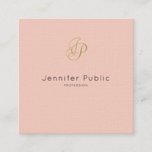 Businesswoman VIP Salon Manager Elegant Luxury Square Business Card