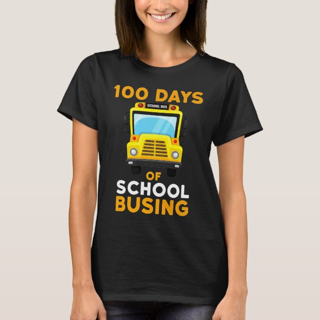 Busing School Bus Driver 100 Days Of School Boys G T-Shirt (Front)