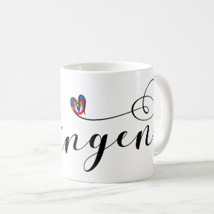 Büsingen Flag Heart, Büsingen am Hochrhein Coffee Mug