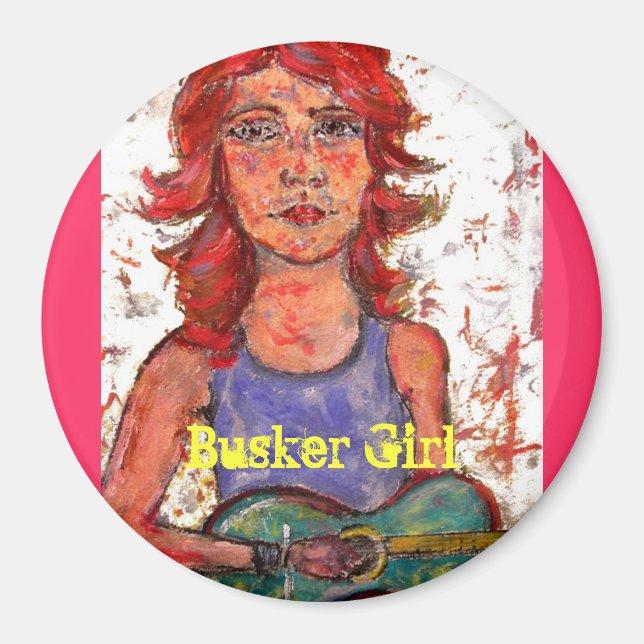 Busker Girl Magnet (Front)