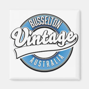 Busselton australia vintage style logo magnet