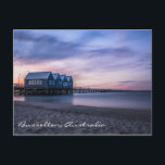 Busselton Jetty at Dusk Postcard<br><div class="desc">Photo of Busselton Jetty, in Western Australia, at dusk with beautiful dramatic blue sunset sky. Perfect memory to share or keep of your vacation.</div>