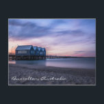 Busselton Jetty at Dusk Postcard<br><div class="desc">Photo of Busselton Jetty,  in Western Australia,  at dusk with beautiful dramatic blue sunset sky.  Perfect memory to share or keep of your vacation.</div>