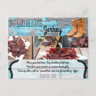 Bussiness Advertising Card Blue Wood Barn Door Boo