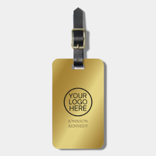 Bussiness logo - Custom Elegant Gold Metallic Luggage Tag