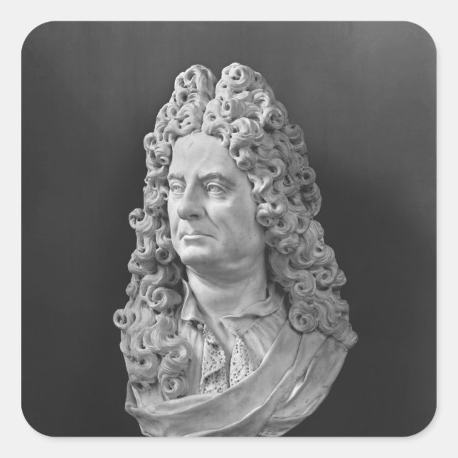 Bust of Antoine Coypel Square Sticker (Front)