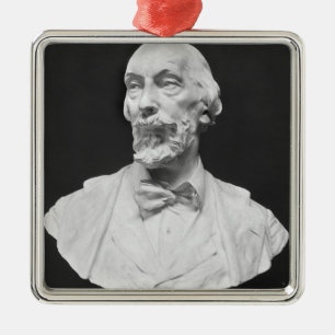 Bust of Auguste Vacquerie Metal Ornament
