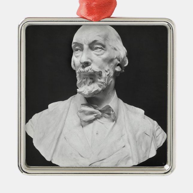Bust of Auguste Vacquerie Metal Ornament (Front)