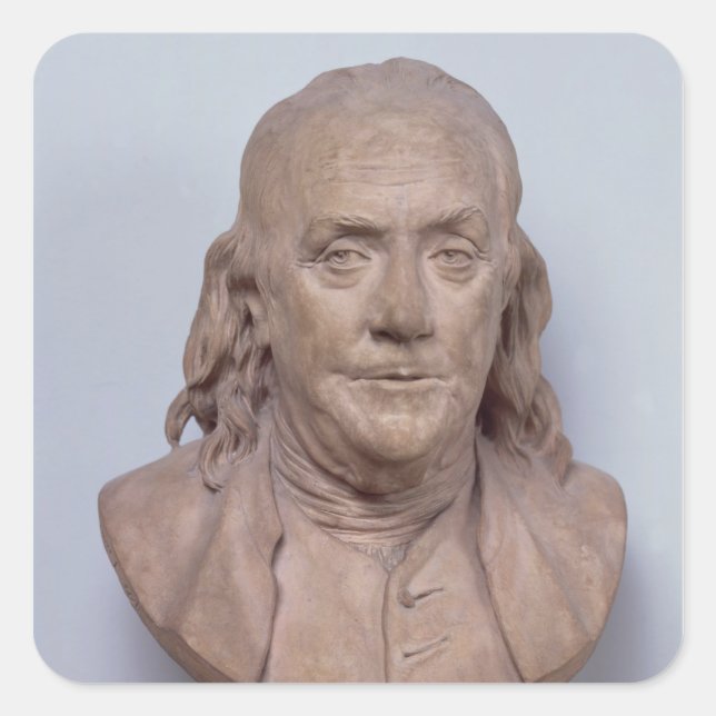 Bust of Benjamin Franklin  1778 Square Sticker (Front)
