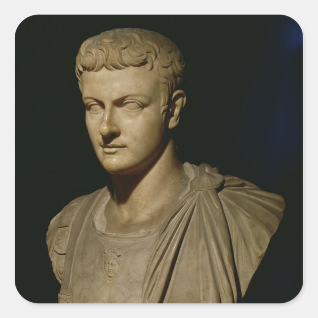 Bust of Caligula Square Sticker (Front)
