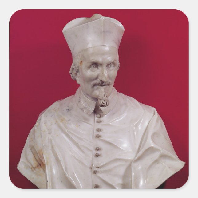 Bust of Cardinal Francesco Barberini Square Sticker (Front)