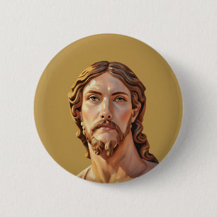 BUST OF CHRIST THE SAVIOUR by MICHELANGELO 2026_ 6 Cm Round Badge