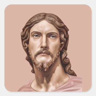 BUST OF CHRIST THE SAVIOUR by MICHELANGELO 2026 Square Sticker