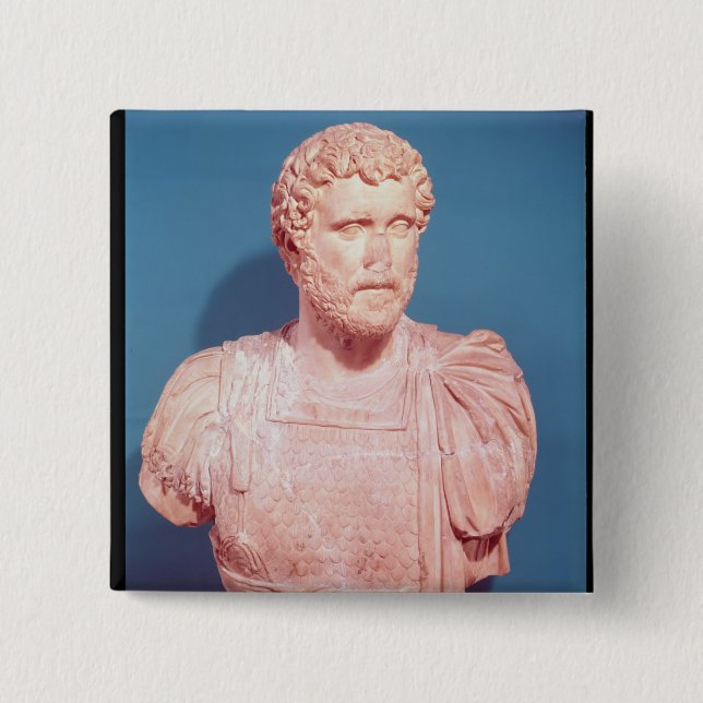 Bust of Emperor Antoninus Pius 15 Cm Square Badge (Front)