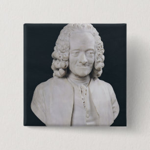 Bust of Francois Marie Arouet de Voltaire 1778 15 Cm Square Badge